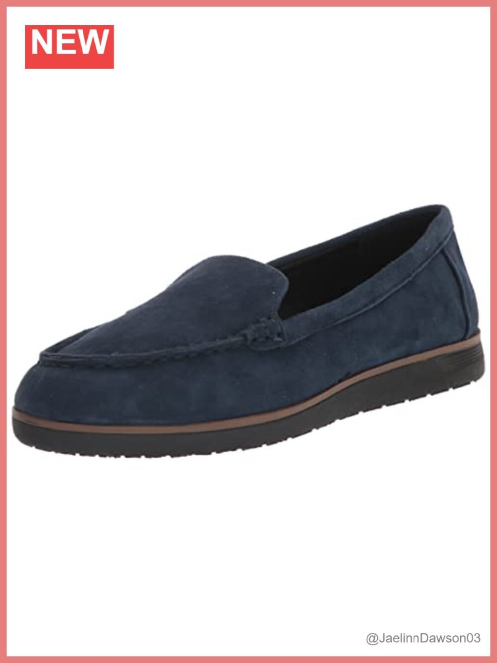 Suede Slip-On Loafer with Arch Support Comfortable Low Heel